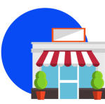 Small Business icon on a blue circle background