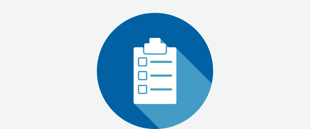 starting a commercial cleaning business checklist - checklist icon on a dark blue and light blue background